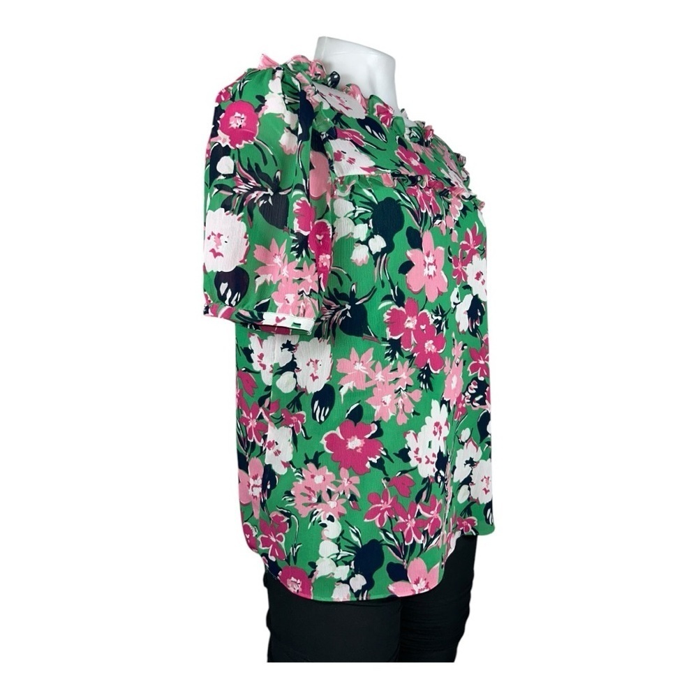 J. CREW Green Floral Women’s blouse size M - Picture 10 of 11